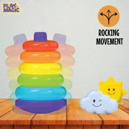 playmagic Rainbow Rocking Ring Stacker|Stacking Toy for Toddlers|Develops Motor Skills image 5