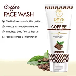 7 DAYS Coffee Face Wash with Coffee, Caffeine & Cocoa Butter - 100 g image 5