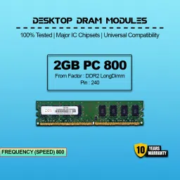 D25 2GB DDR2 Desktop RAM Long 800MHz DIMM Memory -Faster and Reliable Computing DDR2 2 GB (Dual Channel) PC DDR2 (Experience Faster and Reliable Computing with 10 Year Warranty) image 2