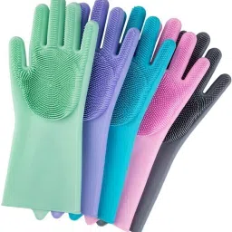 Silicone Dishwashing Gloves - Multipurpose Cleaning for Kitchen, Car & Bathroom Wet and Dry Disposable Glove-picture-16