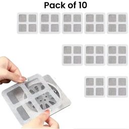 Drain Hair Catcher Mesh Stickers for Shower, Kitchen Sink (pack of 10) Hair Wash Basin-image-4