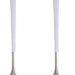 Round Dinner Spoon Set with long handle (white; pack of 2) Stainless Steel Table Spoon Set-10