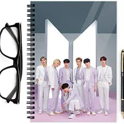 craft maniacs BTS CREW A5 160 RULED PAGES DIARY+ FREE BTS WOODEN KEYCHAIN FOR ARMY A5 Diary RULED 160 Pages image 2
