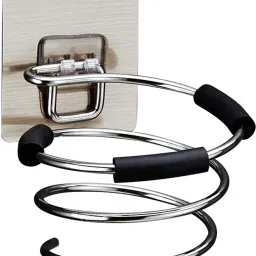 Dryer Holder Wall Mounted Self Adhesive, Stainless Steel Hair Blow Dryer Rack Wall Mounted Dryer Holder-image-11