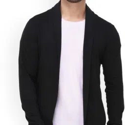 Men Longline Full Sleeve Black Shrug-image-42