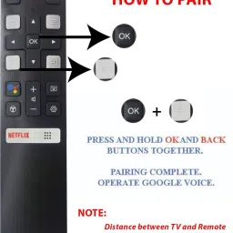hybite Remote Control Compatible with TCL SmartTV with Google Assistant & Voice Command (Exactly Same Remote Will Only Work) TCL Smart led tv with voice Netflix Remote Controller image 2