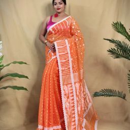 Ready to Wear Woven Jamdani Silk Blend Saree-image-24