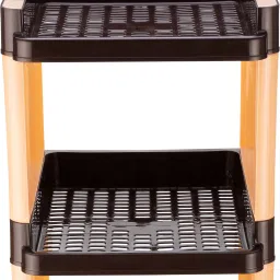 sorath Rectangular 5 Layer Multipurpose Shelf Stand Basket Rack Trolley Plastic Kitchen Trolley image 3