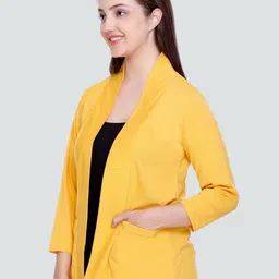 PLUSH PUSH THE FASHION Open Front Cotton Shrug image 5
