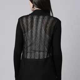 SHOWOFF Asymmetric Hem Acrylic Longline Open Front Shrug image 3