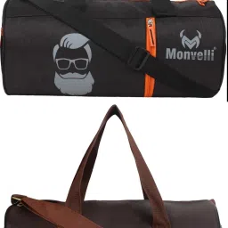 20 L Gym Duffel Bag - GYM DUFFLE BAG FOR INDOOR OUTDOOR SPORTS - Black, Brown-image-77