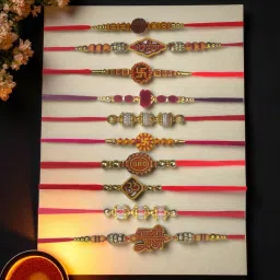 Designer FLIP MIX SIMPLE 10 PIECES Assorted Rakhi Set-25