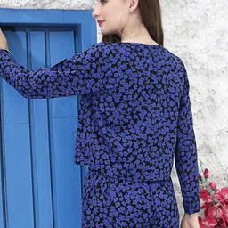 Sera Floral Printed Open Front Crop Shrug image 5