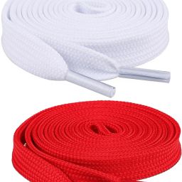 XERUS shoe laces Flat Hollow White Red 90cm 2pair sneakers canwas Shoe laces Shoe Lace-image-6