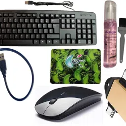 ANJO Wired Keyboard-Wireless Mouse-Pad-USB Hub 3.0-3N1Cleaning Kit-OTG 2N1C & M Combo Set-image-17