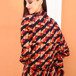 Sera Abstract Printed Open Front Crop Shrug image 4