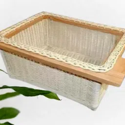 Plastic PVC Wicker Basket Modular Kitchen Pull Out Basket for Onion, Potato 22x20x4inch Storage Basket-image-80