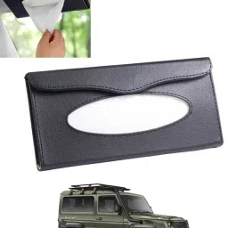 Universal Leatherite Rectangle Black Tissue Box For Car/office/Home-128 Vehicle Tissue Dispenser-image-96
