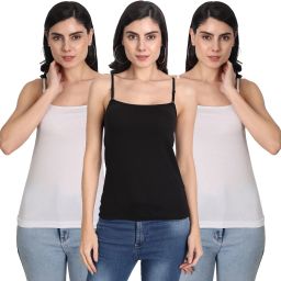 Women White, Black Camisole-image-44