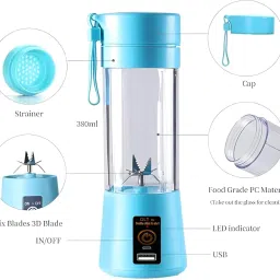 Portable Rechargable Juicer With 2 USB Port (Micro USB & USB Type-A) 40 W Juicer Mixer Grinder-88