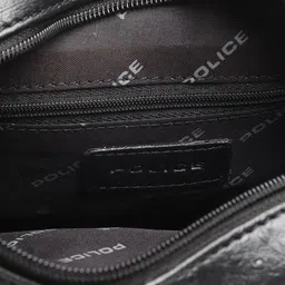 Police Men Black Leather Structured Sling Bag image 2