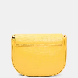 Mast & Harbour Yellow Textured Structured Sling Bag image 4
