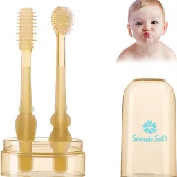 Baby Oral Cleaning Brush 2 in 1 Toothbrush Tongue Brush BPA Free Soft Silicone Soft Toothbrush-picture-5