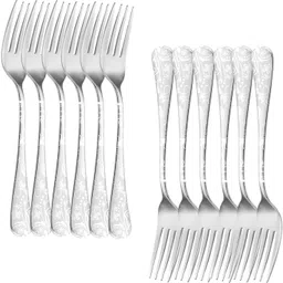 oicia Silver Self-Feeding Children Forks, Louise Forks, Small Dessert Forks, Cake Fork Stainless Steel Fruit Fork Set-picture-34