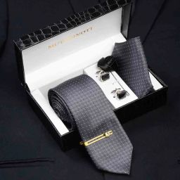 MUTAQINOTI Silk Cufflink & Tie Pin Set-image-6