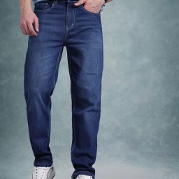 Men Relaxed Fit Mid Rise Blue Jeans-image-92