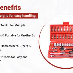 khansaheb 46 In 1 Pcs Tool Kit & and Socket ,Hand Combination Screwdriver Set image 4