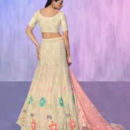 Fusionic Embroidered Sequined Semi-Stitched Lehenga & Unstitched Blouse With Dupatta image 2