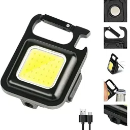 Mini LED Flashlight 800 Lumens COB Rechargeable Worklight Keychain 4 Light Modes LED Front Light-image-39