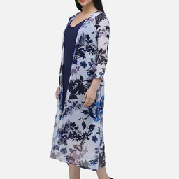 BAESD Floral Printed Open Front Longline Shrug image 5