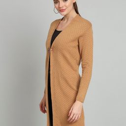 BROOWL Self Design Woollen Open Front Longline Shrug image 3