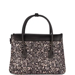 ZOUK Floral Printed Oversized Structured Jute Handheld Bag image 5