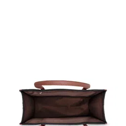 ZOUK Ethnic Motifs Printed Structured Jute Handheld Bag image 5