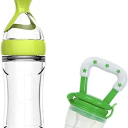 Baby Silicone Food Feeder Fruit Nibbler Combo Teether and Feeder Blue - silicone-23