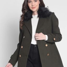 Polyester Solid Coat For Women-image-44
