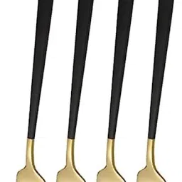 8" Stainless Steel Dinner Forks Set with Colorful Handle & Shiny Gold Mouth Stainless Steel Dinner Fork Set-28
