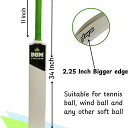 bsm Crown GreenGreen Ivory Plastic Cricket Bat Size 8(34"x4"x2.25") PVC/Plastic CricketBat For 15+ Yrs-picture-1