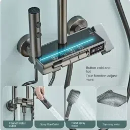 Elite Shower Set - Atoll, featuring a Hydropowered Shower Set Digital Display and 4 Water Functions image 4