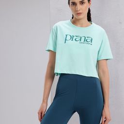 hrx by hrithik roshan Women Printed Round Neck Pure Cotton Blue T-Shirt-picture-22