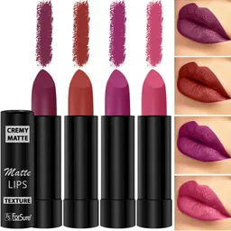 ForSure Set Of 4 Cremy Matte Long Lasting & Lightweight Lipstick - Shades 58-60-62-71-53