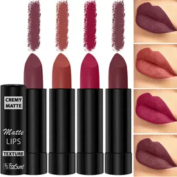 ForSure Set of 4 Cremy Matte Long Lasting & Lightweight Lipstick - Shades 73-80-84-96-20