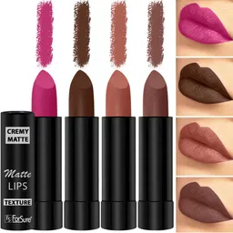 ForSure Set Of 4 Cremy Matte Long Lasting & Lightweight Lipstick - Shades 62-67-71-111-30