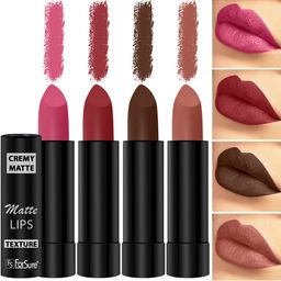 ForSure Set Of 4 Cremy Matte Long Lasting & Lightweight Lipstick - Shades 60-62-67-86-29