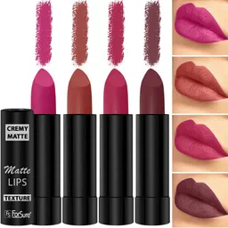 ForSure Set of 4 Cremy Matte Long Lasting & Lightweight Lipstick - Shades 71-73-80-92-38