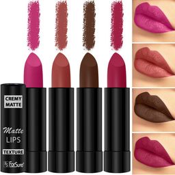 ForSure Set of 4 Cremy Matte Long Lasting & Lightweight Lipstick - Shades 67-71-73-84-21