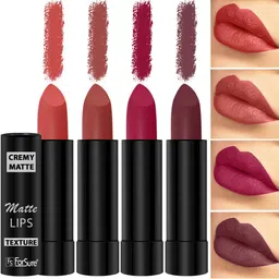 ForSure Set of 4 Cremy Matte Long Lasting & Lightweight Lipstick - Shades 73-80-84-93-17